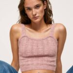 Pepe Jeans neuloa olkaimet toppi naiset samea vaaleanpunainen TB00247