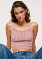 Pepe Jeans neuloa olkaimet toppi naiset samea vaaleanpunainen TB00247
