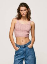 Pepe Jeans neuloa olkaimet toppi naiset samea vaaleanpunainen TB00247 - Image 3