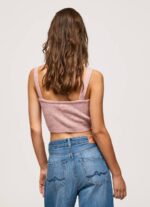 Pepe Jeans neuloa olkaimet toppi naiset samea vaaleanpunainen TB00247 - Image 4
