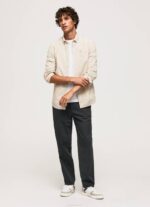 Pepe Jeans normaali istuva popliini-puuvillapaita miehet kivi TB001042 - Image 2