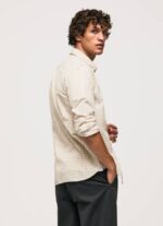 Pepe Jeans normaali istuva popliini-puuvillapaita miehet kivi TB001042 - Image 4