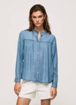 Pepe Jeans Normaali istuvuus paita mao-kaulus naiset sininen TB00351