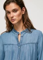 Pepe Jeans Normaali istuvuus paita mao-kaulus naiset sininen TB00351 - Image 3