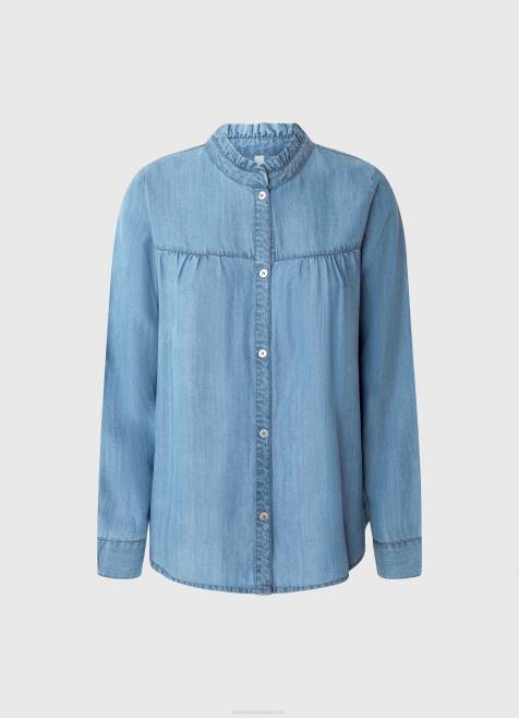 Pepe Jeans Normaali istuvuus paita mao-kaulus naiset sininen TB00351 - Image 5