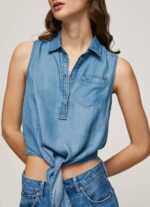 Pepe Jeans normaalikokoinen hihaton paita naiset denim TB00368 - Image 3