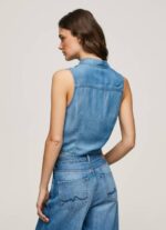 Pepe Jeans normaalikokoinen hihaton paita naiset denim TB00368 - Image 4