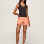 Pepe Jeans normaalikokoiset puuvillashortsit naiset persikka TB00526