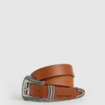 Pepe Jeans ohut nahkavyö naiset rusketus TB00760