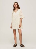 Pepe Jeans padma mekko harjakattoisilla yksityiskohdilla naiset kirnupiimä TB00152 - Image 2