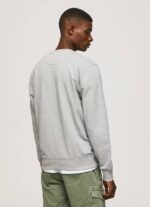 Pepe Jeans painettu logo puuvillapusero miehet harmaa marli TB00895 - Image 4