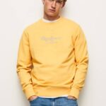 Pepe Jeans painettu logo puuvillapusero miehet paistaa TB00888