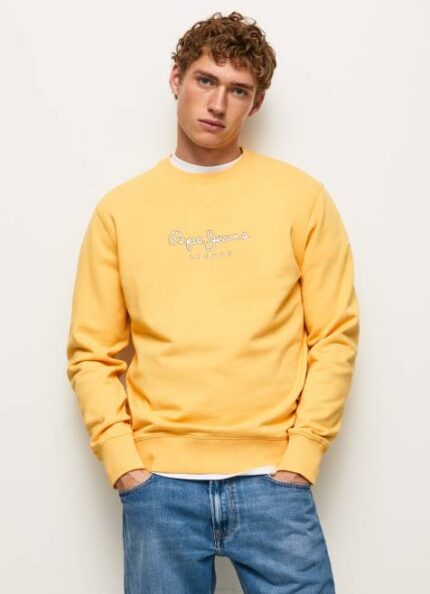 Pepe Jeans painettu logo puuvillapusero miehet paistaa TB00888