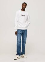 Pepe Jeans painettu logo puuvillapusero miehet valkoinen TB00880 - Image 2