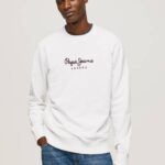 Pepe Jeans painettu logo puuvillapusero miehet valkoinen TB00880