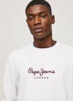 Pepe Jeans painettu logo puuvillapusero miehet valkoinen TB00880 - Image 3