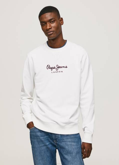pepe_jeans_painettu_logo_puuvillapusero_miehet_valkoinen_tb00880.jpg Pepe Jeans painettu logo puuvillapusero miehet valkoinen TB00880 - Image 1