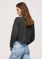 Pepe Jeans painettu pitkähihainen t-paita naiset pesty mustaksi TB00427 - Image 4