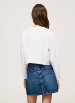 Pepe Jeans painettu pitkähihainen t-paita naiset valkoinen TB00428 - Image 4