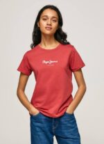 Pepe Jeans painettu t-paita naiset studio punainen TB00456