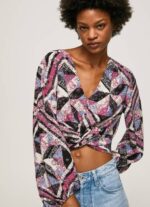 Pepe Jeans paisley print rajattu istuva toppi naiset multi TB00377 - Image 3