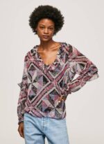 Pepe Jeans Paisley-printtipusero röyhelöillä naiset multi TB00376 - Image 2