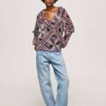 Pepe Jeans Paisley-printtipusero röyhelöillä naiset multi TB00376