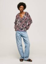 Pepe Jeans Paisley-printtipusero röyhelöillä naiset multi TB00376