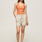 Pepe Jeans paperipussi pellavashortsit naiset kivi TB00490