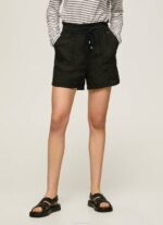 Pepe Jeans paperipussi pellavashortsit naiset musta TB00489 - Image 2