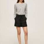 Pepe Jeans paperipussi pellavashortsit naiset musta TB00489