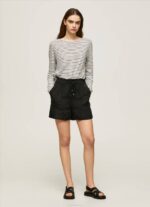 Pepe Jeans paperipussi pellavashortsit naiset musta TB00489