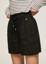 Pepe Jeans paperipussi pellavashortsit naiset musta TB00489 - Image 3