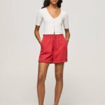 Pepe Jeans paperipussiin sopivat shortsit naiset studio punainen TB00533