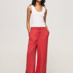 Pepe Jeans paperipussin leveät housut naiset studio punainen TB00303