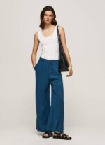 Pepe Jeans paperipussin leveät housut naiset valtameri TB00302