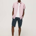 Pepe Jeans Parker lyhythihainen paita miehet valkaisuaine pinkki TB001058