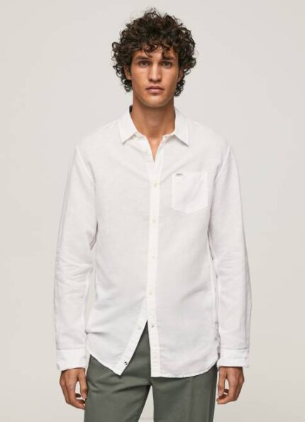 Pepe Jeans Parker pitkähihainen paita miehet valkoinen TB001073