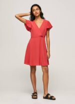 Pepe Jeans patrizia ristikkokaulus mekko naiset studio punainen TB00166