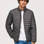 Pepe Jeans pehmustettu untuvatakki miehet pesty mustaksi TB00839