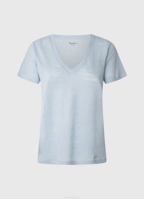 Pepe Jeans pellava v-kaula-aukkoinen t-paita naiset lahti TB00466 - Image 5