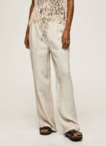 Pepe Jeans pellavaiset palazzo-housut naiset kivi TB00301 - Image 2