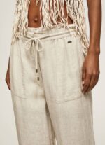Pepe Jeans pellavaiset palazzo-housut naiset kivi TB00301 - Image 3