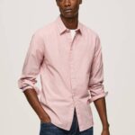 Pepe Jeans Percy bengal-raidallinen popliinipaita miehet studio punainen TB001074