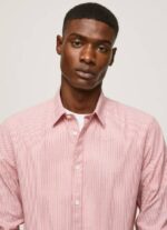 Pepe Jeans Percy bengal-raidallinen popliinipaita miehet studio punainen TB001074 - Image 3