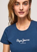 Pepe Jeans peruslogollinen t-paita naiset laivasto TB00470