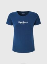 Pepe Jeans peruslogollinen t-paita naiset laivasto TB00470 - Image 5