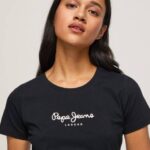 Pepe Jeans peruslogollinen t-paita naiset musta TB00400