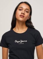 Pepe Jeans peruslogollinen t-paita naiset musta TB00400
