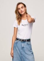 Pepe Jeans peruslogollinen t-paita naiset valkoinen TB00416
